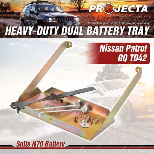 Projecta Dual Battery Tray for Nissan Patrol GQ TD42 4.2L 1989-1997