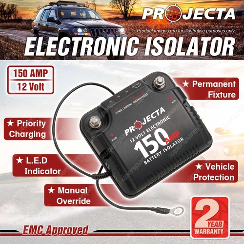 PROJECTA 12V 150Amp Electronic Dual Battery Isolator suits for 4WD vehicles