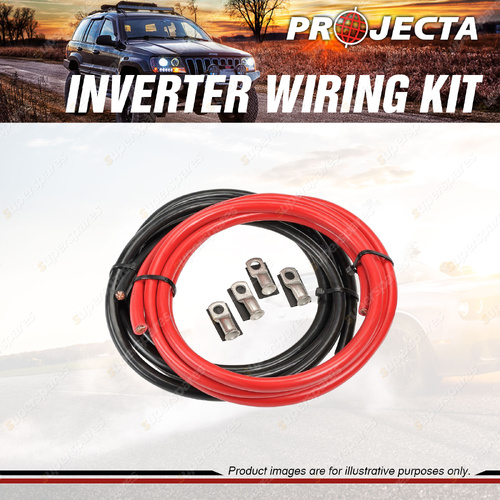 Projecta 3m x 0Bs Inverter Wiring Kit Red/Black 3 Meter Cable & Lug Terminal