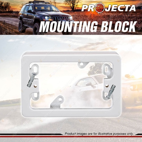 Projecta White 36mm Mounting Block for Switches and GPO's Multiple Fixings