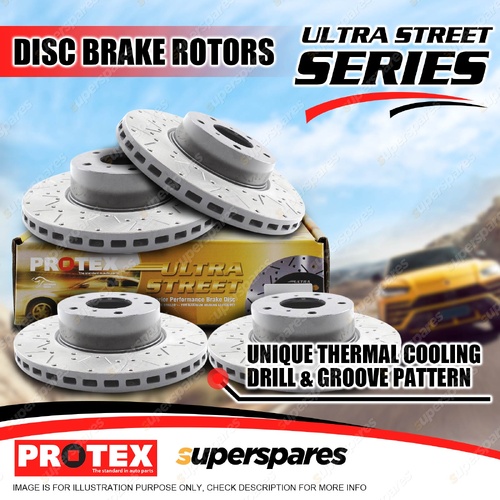 Protex Front + Rear Disc Brake Rotors for Mercedes AMG W205 4.0L 06/2019-02/2021