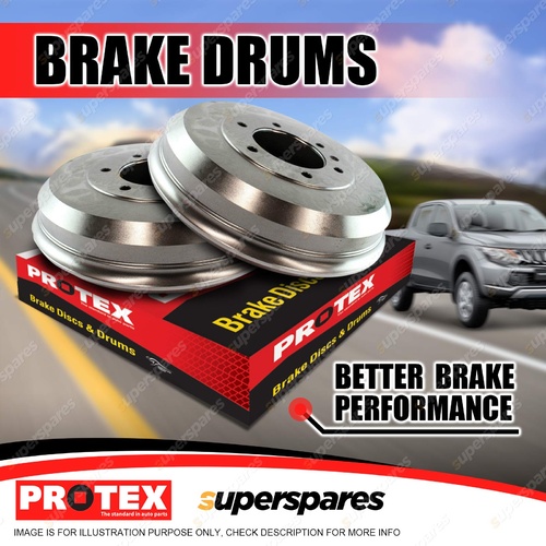 Pair Rear Protex Brake Drums for Toyota Coaster HZB30 Dyna BU212 BU65
