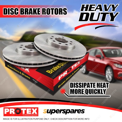 2x Front Protex Disc Brake Rotors for Toyota Hilux RN50 YN50 RN85 RZN147 149 154