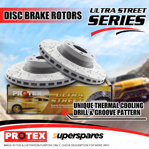 Front Protex Drilled Groove Brake Rotors for Holden Calais VT VX Caprice Crewman