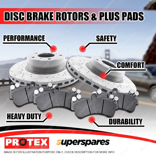 Protex Rear Brake Rotors + Ultra Plus Pads for Mercedes AMG W205 4.0L 2019-2021