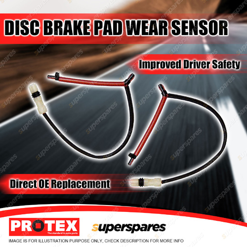 2 x Protex Front Brake Pad Wear Sensors for Porsche Cayenne S 9PA 4.8L 2007-2010