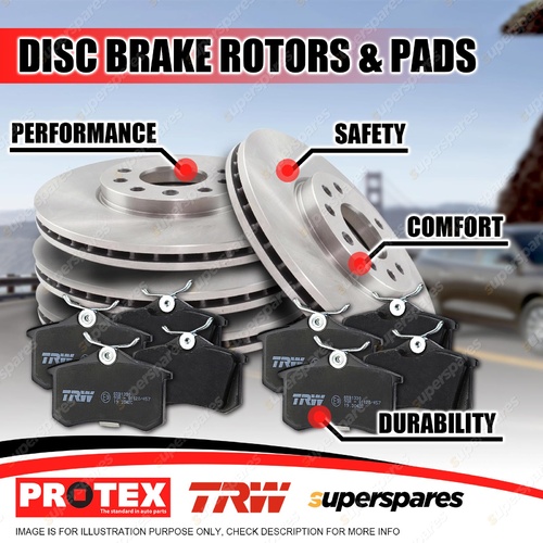 Front + Rear Disc Rotors Brake Pads for Iveco Daily 35C9 10 11 12 13 14 17
