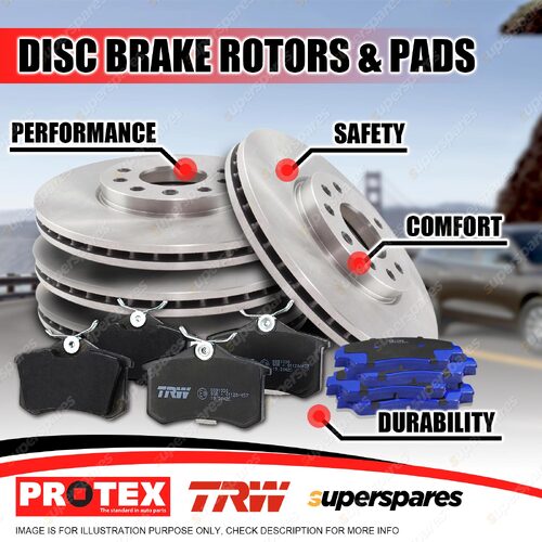 Front + Rear Disc Brake Rotors Pads for Mercedes Benz Sprinter 416 419Cdi W906