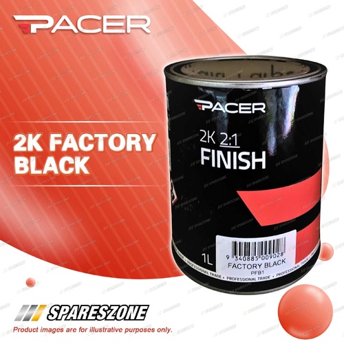 Pacer 2K Factory Black 1L - Provides Smooth Even Coverage with Glossy Appearance