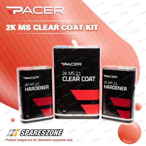 Pacer 2K MS Clear Coat Kit 6L - Provides Durable and Glossy Protective Layer
