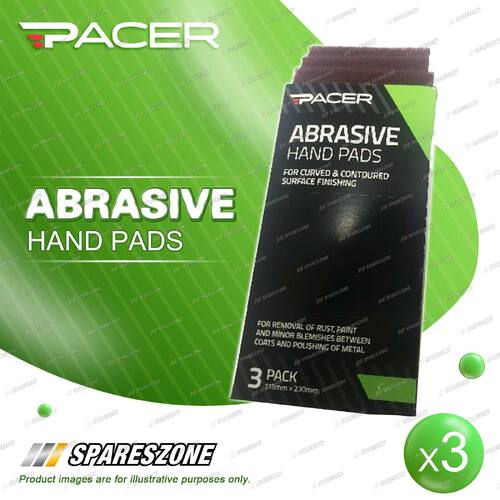3 x Pacer Woven Polyester Scouring Pad 115mm x 230mm With Medium Texture