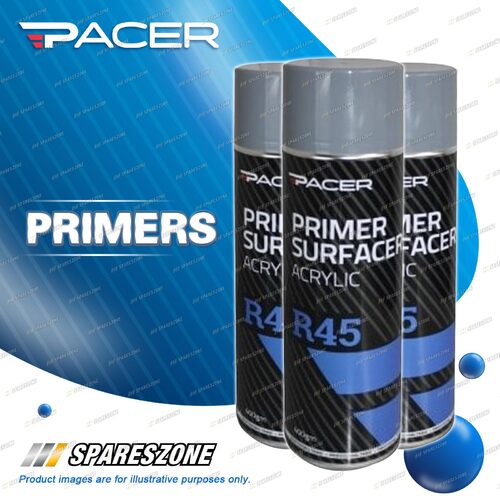 3 x Pacer R45 Acrylic Primer Surfacer 400 Gram Aerosol Acrylic Paint Systems
