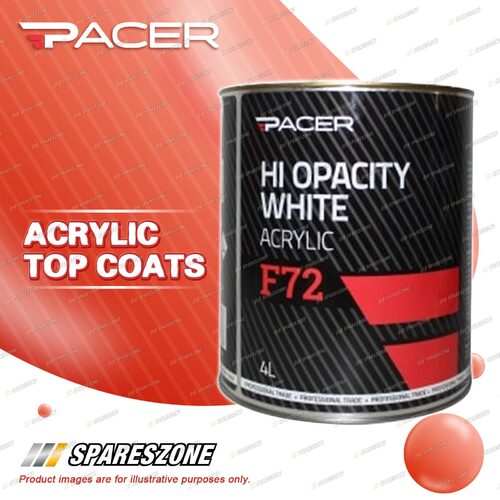 1 x Pacer F72 Hi Opacity White Acrylic 4 Litre Special UV Absorbing Additives