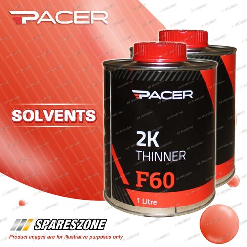 2 x Pacer F60 2K Thinners 1 Litre Solvents Premium Quality Brand New