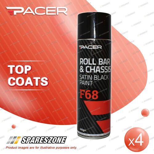 4 x Pacer F68 Roll Bar Chassis Satin Black 400Gram for Roll Bars Frames Trailers