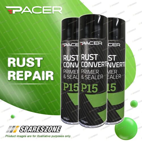 3 x Pacer P15 Rust Converter 400 Gram Contains a Built In Primer/Sealer