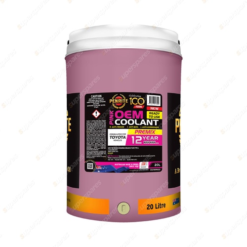 Penrite Pink OEM Coolant Premix Formulated for Toyota Vehicle 20L COOLPINKPMX020