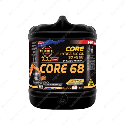 Penrite Core Hydraulic Oil ISO VG 68 Zinc Enhanced 20L - COREHYD68020