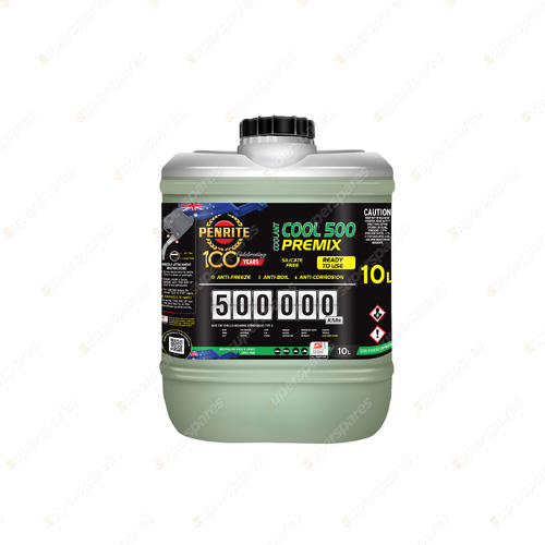 Penrite 500,000KM Green Coolant Premix Engine Coolant 10L - COOL500GREENPMX010