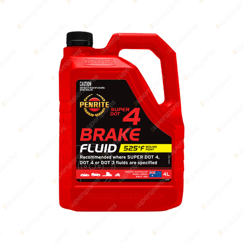1 x Penrite Super Dot 4 Brake Fluid Full Synthetic 4 Liter - BF004