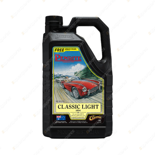 Penrite Premium Mineral CLASSIC LIGHT 20W-60 high zinc Engine Oil 5L CLASL005