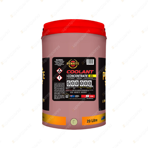 Penrite 500,000KM Red Coolant Concentrate Engine Coolant 20 Liter COOL500RED020