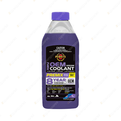 Penrite Purple OEM Coolant Premix Engine Coolant 1L COOLPURPLEPMX001