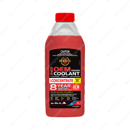 Penrite Red OEM Coolant Concentrate Provides Long-Term Protection 1L COOLRED001