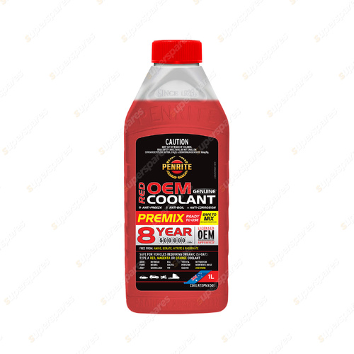 Penrite Red OEM Coolant Premix Engine Coolant 1 Liter COOLREDPMX001