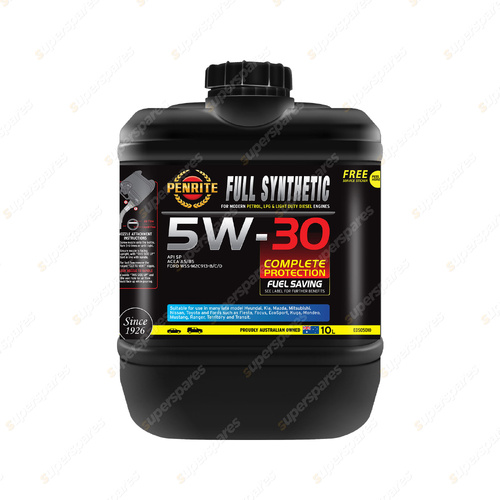 Penrite Full Syn 5W-30 Premium non friction modified Engine Oil 10L EDS05010