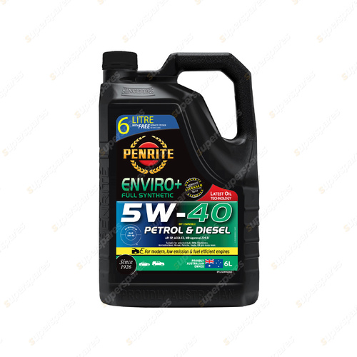Penrite Full Synthetic Enviro+ 5W-40 Engine Oil 6L - EPLUS5W40006