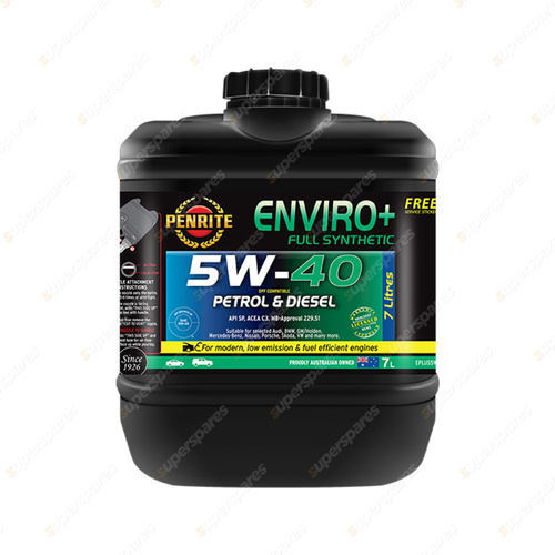 Penrite Full Synthetic Enviro+ 5W-40 Engine Oil 7L - EPLUS5W40007