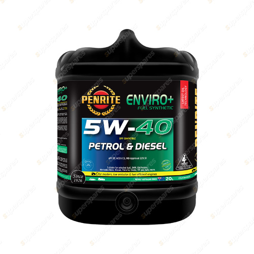 Penrite Full Synthetic Enviro+ 5W-40 Engine Oil 20L - EPLUS5W40020