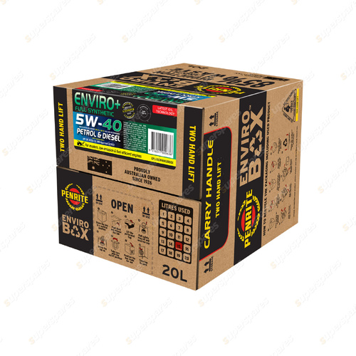 Penrite Full Synthetic Enviro+ 5W-40 Engine Oil Enviro Box 20L EPLUS5W40020BOX