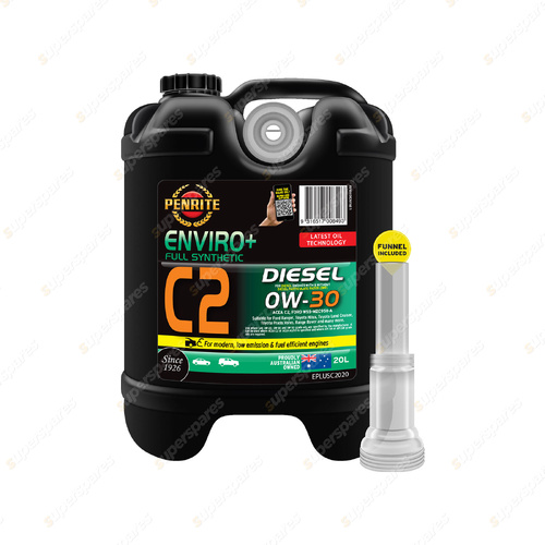 Penrite Full Synthetic Enviro+ C2 0W-30 Engine Oil 20L Diesel EPLUSC2020