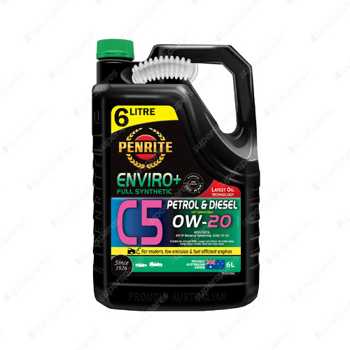 Penrite Full Synthetic Enviro+ C5 0W-20 Engine Oil 6L DPF Compatible EPLUSC5006