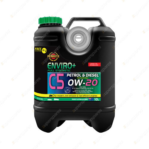 Penrite Full Synthetic Enviro+ C5 0W-20 Engine Oil 10L DPF Compatible EPLUSC5010