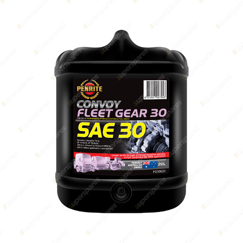 Penrite Convoy Fleet Gear 30 SAE 30 Transmission Hydraulic Oil 20L FG30020