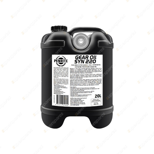 Penrite Gear Oil SYN 220 100% PAO Ester Full Synthetic 20L GOSYN220020