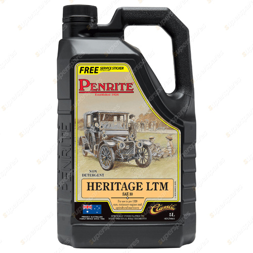 Penrite Premium Mineral Heritage LTM SAE 30 Non-Detergent Eng. Oil 5L HERLTM005