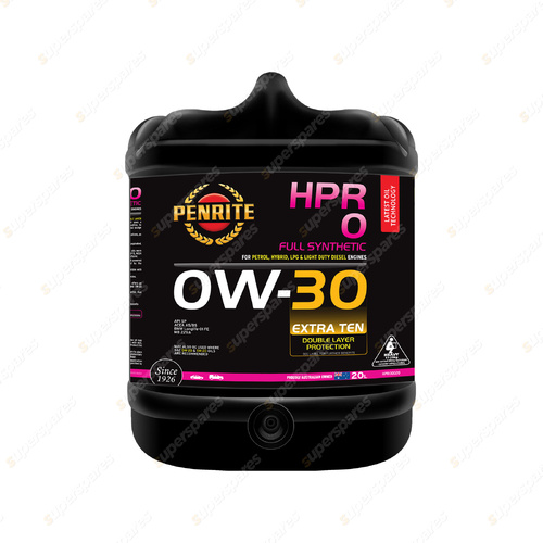 Penrite Full Synthetic HPR 0 SAE 0W-30 Engine Oil 20 Liter - HPR00020