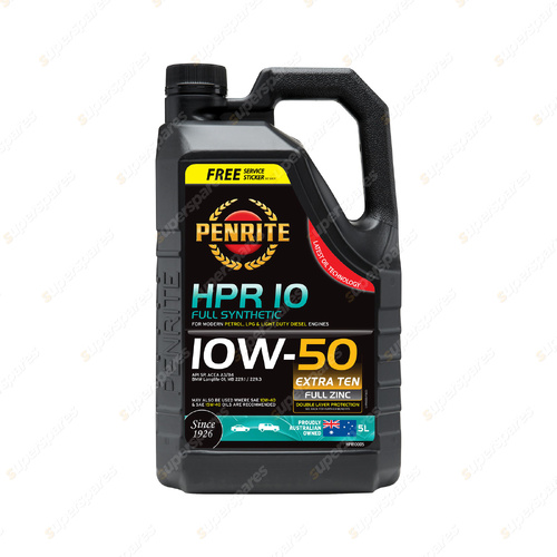 Penrite Full Synthetic HPR 10 10W-50 Engine Oil 5 Liter - HPR10005