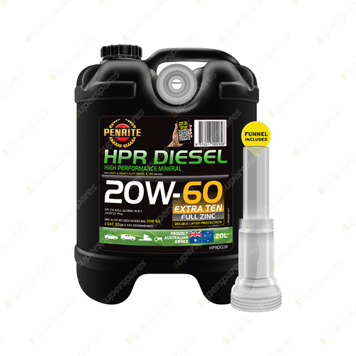 Penrite Premium Mineral HPR Diesel 20W60 Engine Oil high performance 20L HPRD020