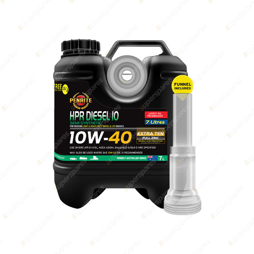 Penrite Semi Synthetic HPR Diesel 10 10W-40 Engine Oil 7L HPRD10007