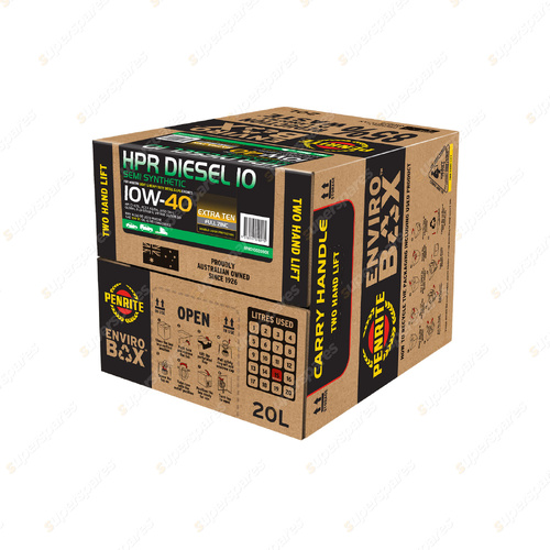 Penrite Semi Syn HPR Diesel 10 10W-40 Engine Oil Enviro Box 20L HPRD10020BOX