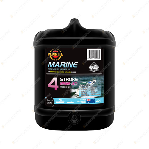 Penrite Premium Mineral Marine Outboard 4 Stroke 25W-40 Eng. Oil 20L MAR25W40020