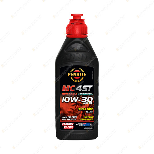 Penrite MC-4ST 10W-30 100% PAO & ESTER Motorcycle Engine Oil 1L MC410W30001