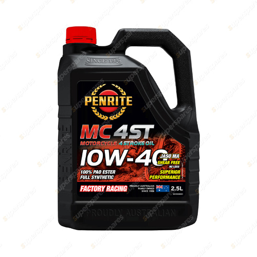 Penrite MC-4ST 10W-40 100% PAO & ESTER Motorcycle Engine Oil 2.5L MC410W400025