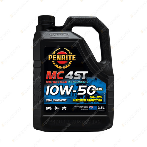 Penrite Semi Syn MC-4ST 10W-50 Motorcycle 4 stroke Engine Oil 2.5L MC410W500025