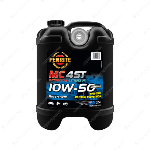 Penrite Semi Syn MC-4ST 10W-50 Motorcycle 4 stroke Engine Oil 20L MC410W50020
